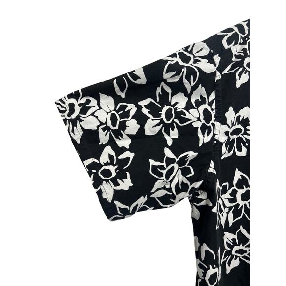 Ralph Lauren Greggor Mens Shirt L Black White Short Sleeve Hawaiian Floral Print - Picture 3 of 5